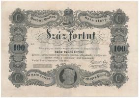 1848. 100Ft Kossuth bankó T:III- restaurált  Hungary 1848. 100Ft Kossuth banknote C:VG restored Adamo G114