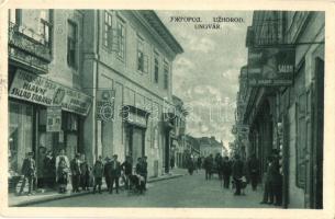 Ungvár, Uzshorod, Uzhorod; Hlavni sklad tabáku / utcakép, Dohány Nagyáruda üzlete és saját kiadása / street view, tobacco shop (EK)