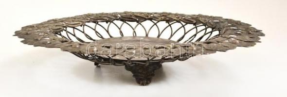 Virágmintás fém gyümölcsös tál d: 30 cm