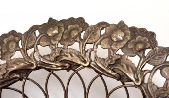 Virágmintás fém gyümölcsös tál d: 30 cm