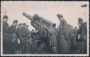 ccca 1940 Tüzérek tábori tarackkal fotó 9x14 cm