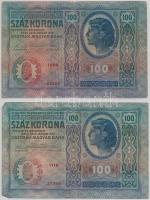 1912. 100K (2x) mindkettő fekete "ROMANIA TIMBRU SPECIAL" felülbélyegzéssel, a bélyegzések...