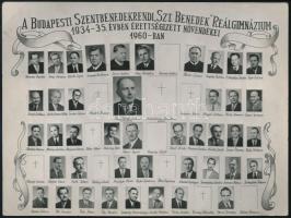 1934 A Budapesti Szentbenedekrendi Reálgimnázium tablója 26x18 cm