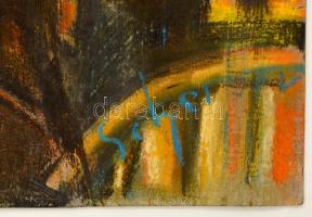 Scheiber jelzéssel: Toronyház. Pasztell, karton (repedéssel), kis szakadással, 32×26 cm