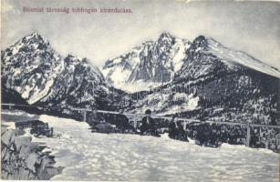 Tátra, Magas Tátra, Vysoké Tatry; Boszniai társaság tobogán kirándulása, téli sport, szánkó / winter sport, sledding people, toboggan (EK)