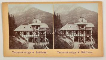 1905 Tarpatakvölgy, Tátra, szálloda, hotel, sztereófotó, 10x18 cm