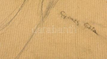 Gyenes jelzéssel: Lány portré. Ceruza, papír, 58×40 cm