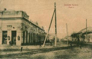 1907 Kula, Árpád út, üzletek. W. L. No. 650. / street view, shops (EK)