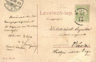 1907 Kula, Árpád út, üzletek. W. L. No. 650. / street view, shops (EK)