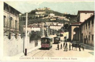 Firenze, S. Domenico e collina di Fiesole / street view with trams
