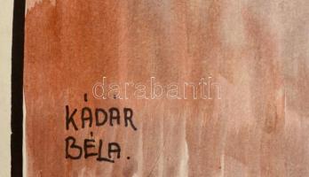 Kádár jelzéssel: Álmodozók. Akvarell-tus, papír, 49×25 cm