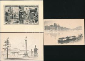 7 db kisméretű rézkarc, különböző alkotóktól