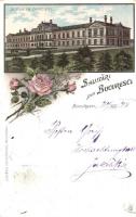 1898 Bucharest, Bukarest, Bucuresti; Scola de Officieri / Officers school. Carol Müller Art Nouveau, floral, litho (EK)