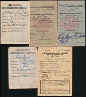1927-1948 Vegyes igazolvány tétel (személyazonossági igazolvány, közmunka igazolvány), 9 db