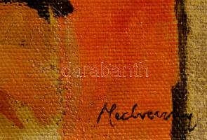 Medveczky jelzéssel: Lány portré. Olaj, vászon, festék lekopással, 40×30 cm