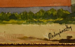 Mednyánszky jelzéssel: Utca részlet Akvarell, papír, üvegezett keretben, 23×31 cm