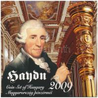 2009. 5Ft-200Ft Haydn (7xklf) forgalmi érme sor, benne Joseph Haydn Ag emlékérem (12g/0.999/29mm) T:BU Adamo FO43.3