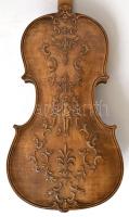 XIX. sz vége: Díszesen faragott hegedű javítandó húrozással 60 cm