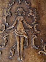 XIX. sz vége: Díszesen faragott hegedű javítandó húrozással 60 cm