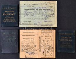 1952-1972 Vegyes igazolvány tétel (Magyar Államvasutak arcképes igazolvány, dolgozók igazolványa), 5 db