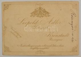 cca 1890 Rozsnyó, Barcarozsnyó, Rosenau, Rasnov; utcakép a várral, keményhátú fotó L. Adler brassói ...