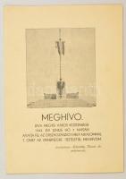 1942 Léva (Levice) Meghívó országzászló avatási ünnepségre, 21x15 cm