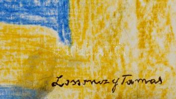 Lossonczy jelzéssel: Fej. pasztell, papír, felcsavarva, 55×42 cm