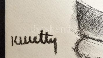 Kmetty jelzéssel: Antik büszt. Szén, papír, 48×33 cm