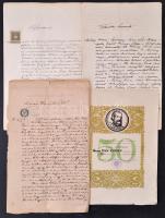 cca 1870-1960 Egy doboznyi vegyes papírrégiség tétel, változó állapotban. Érdekes, átnézendő anyag