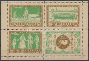1925 M. Nemzeti Múzeum Jókai kiállítása 2 db (kék és zöld) kisív