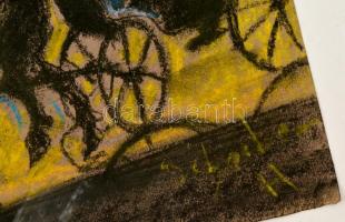 Scheiber jelzéssel: Bohém éjszaka. Pasztell, papír, 31×45 cm