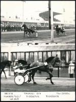 1981, 1983 Budapest, Ügető, lóversenyek, 2 db fotó feliratozva, 18×13 és 24×18 cm