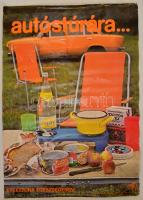 1979 Autóstúrára...Étkezzünk egészségesen! Országos Egészségnevelési Intézet plakát, kissé gyűrött, 81,5x57 cm