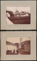 cca 1900 Azonosítatlan budai városrészlet fotói, 2 db, fotó kartonon, 8x11 cm