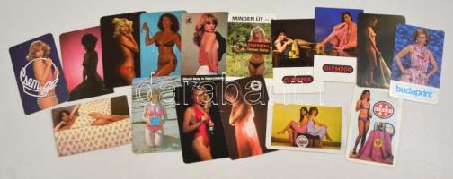 1982 16 db hölgyeket ábrázoló kártyanaptár, köztük erotikus