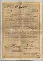 3db-os biztosítás kötvény tétel, közte: "Az ANKER Általános Biztosító Részvénytársaság Magyaror...