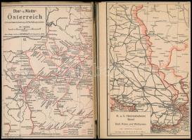 1918 Osztrák-Magyar Monarchia és a Balkán vasúti térképe. Az állomásnevek jegyzékével.  Artaria Eise...