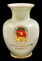 Hollóházi porcelán A BM Határőrség váza, matricás, jelzett, hibátlan, m: 17 cm