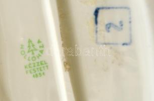 Hollóházi játszó lányok, kézzel festett, jelzett, hibátlan, m:18 cm, h:20 cm /Handpainted Hollóháza ...