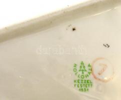 Hollóházi porcelán bohóc kislánnyal, kézzel festett, jelzett, hibátlan, m: 21,5 cm