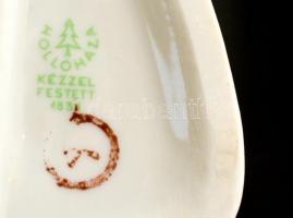 Hollóházi tornászlány, kézzel festett, jelzett, hibátlan, m:28 cm