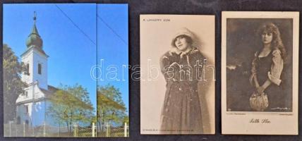 34 db MODERN magyar városképes lap közte 2 db régi színész motívumlap, 2 budapesti országház leporel...