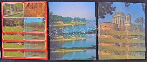 34 db MODERN magyar városképes lap közte 2 db régi színész motívumlap, 2 budapesti országház leporel...