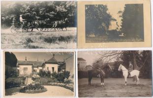 5 db RÉGI fotó képeslap. Zalacsányi kastély, katonák, Zalaegerszegi Bogyay Márta és Bartha László, Csák Károly kúria / 5 pre-1945 photo postcards of Hungarian castles