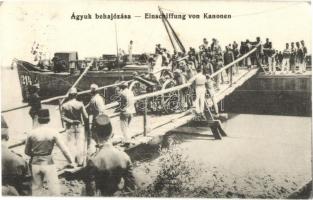 Ágyúk behajózása / Einschiffung von Kanonen / WWI Austro-Hungarian K.u.K. military cannon embarkation (EK)