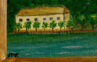 Fantha Györgyné Tatai Zsuzsanna (1938): Tihany. Olaj, farost. 17x24 cm Keretben