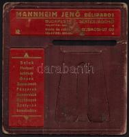 cca 1930 Mannheim Jenő béliparos asztali naptártartó 23x23 cm