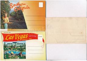 5 db főleg MODERN leporello képeslap; Balaton, Dél-Kalifornia, Las Vegas, Hollywood, Eastbourne / 5 ...
