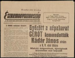 1956 Miskolc, Északmagyarország, 1956. október. 25. Ingyenes. Rendkívüli kiadás. Szakadt