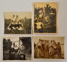 cca 1930 Vegyes fotó tétel, közte Budapest Csáky u. Hajdu Mihály üzlete, Pomáz, Szentendre, Göd stra...